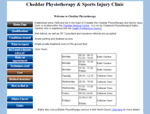 Tablet Screenshot of cheddarphysio.co.uk